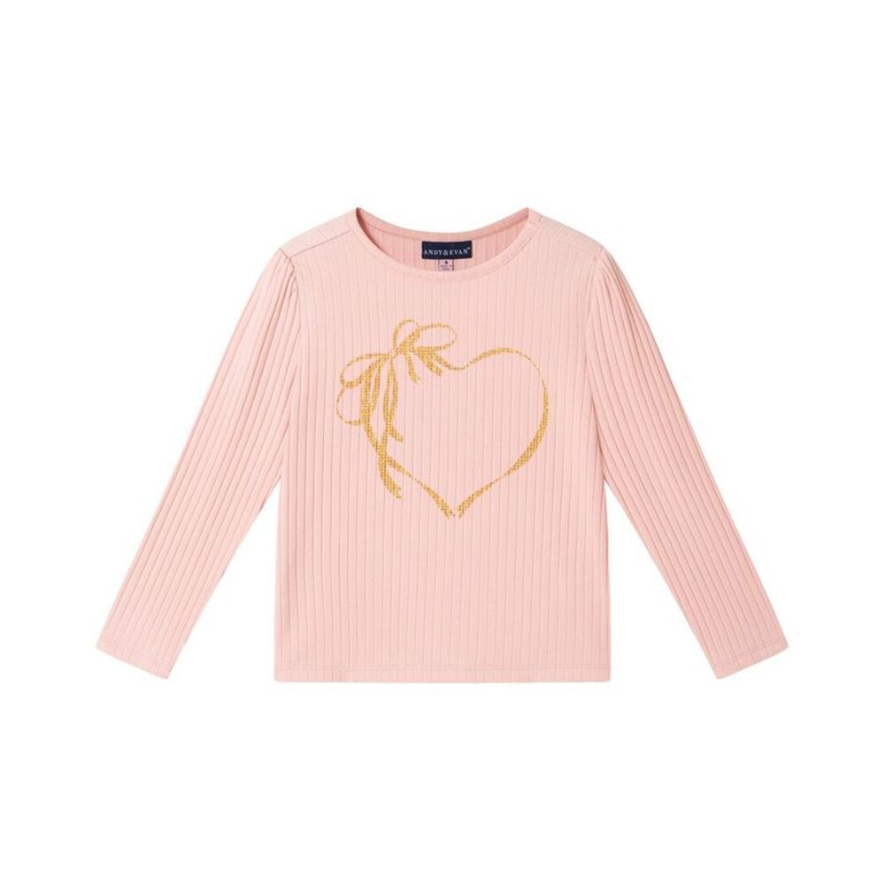 Andy & Evan Girls  Rib T-Shirt, Pink